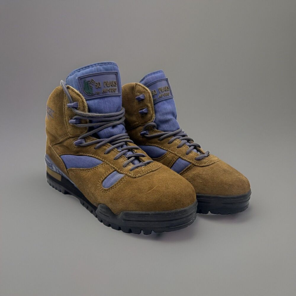 Vintage Hi-Tec 50 Peaks Lady Mauna Kea Hiking Boots Suede Purple Womens 8.5 US
